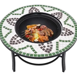 Clearance FinePRICE Mosaiikkitulisija 68cm, keramiikka, vihreä