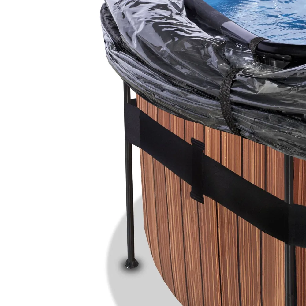 Online Exit Musta uima-allas nahkakuvioinnilla , ø360 x 122 cm, hiekkasuodatinpumpulla, allaskuvulla