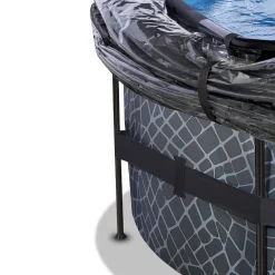 Online Exit Musta uima-allas nahkakuvioinnilla , ø360 x 122 cm, hiekkasuodatinpumpulla, allaskuvulla