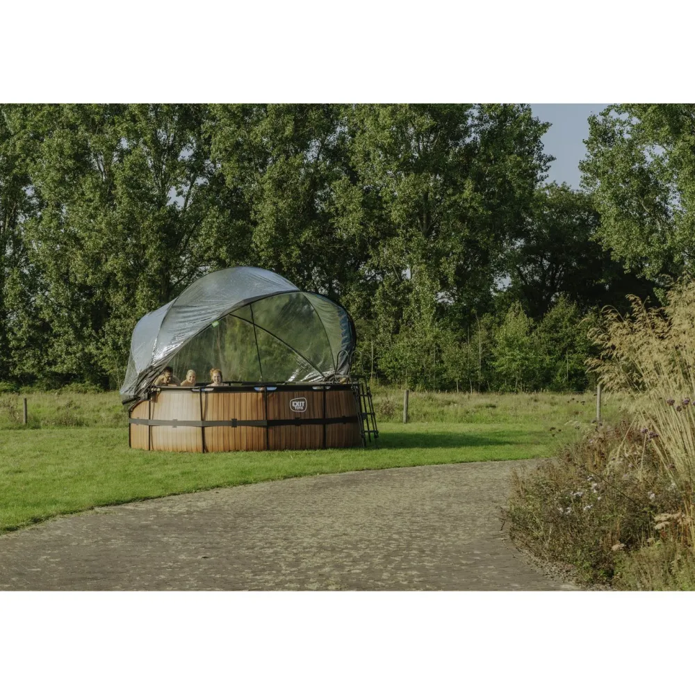 Online Exit Musta uima-allas nahkakuvioinnilla , ø360 x 122 cm, hiekkasuodatinpumpulla, allaskuvulla