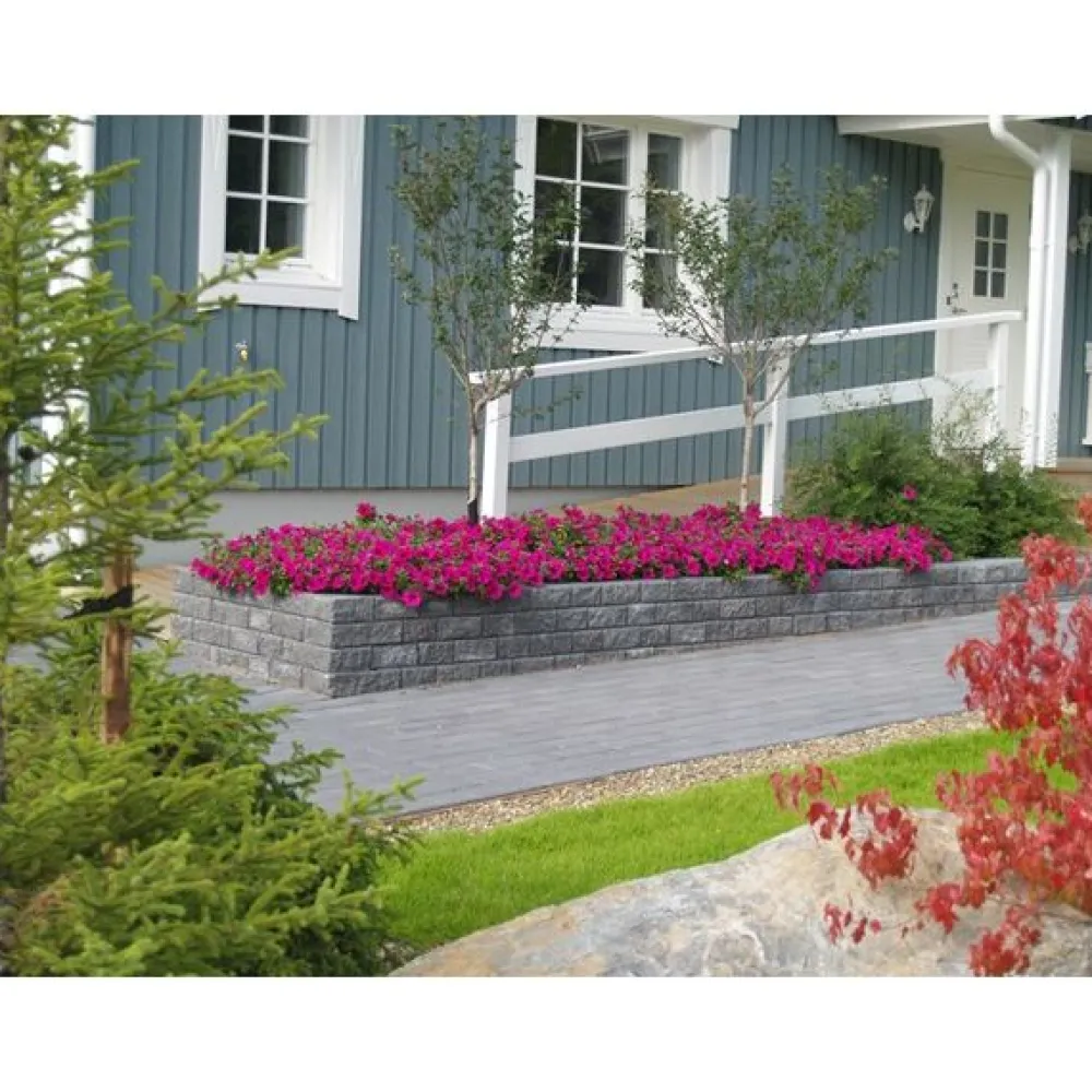 Best Rudus Muurikivi Muurikko kansikivi 235x235x100 mm sileä musta