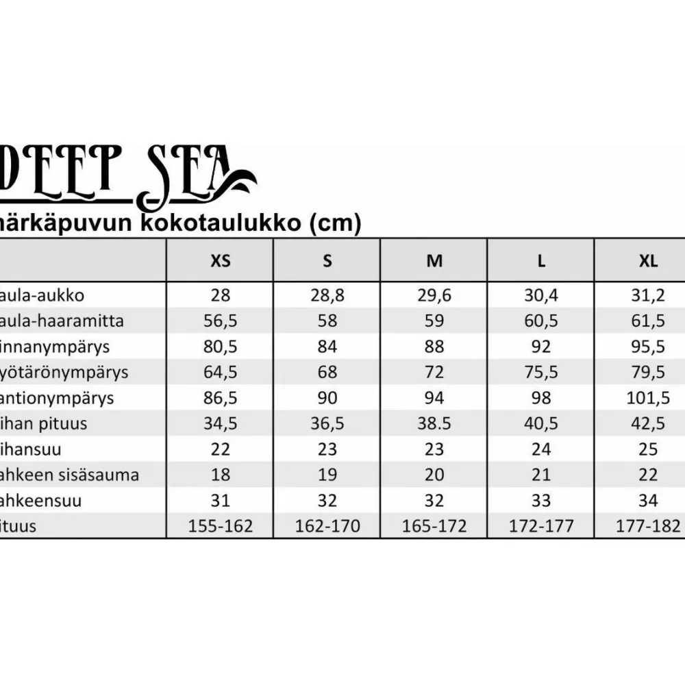 Sale Deep Sea Naisten märkäpuku , puolipitkä, eri kokoja