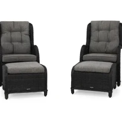 Discount Comfort Garden Nojatuoli Marcus 2 kpl jalkarahilla musta