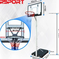 ProSport Nuorten koripalloteline 2,1 - 2,6 m