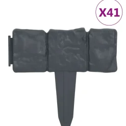 Best FinePRICE Nurmikkoaita kivet 41 kpl muovi 10 m