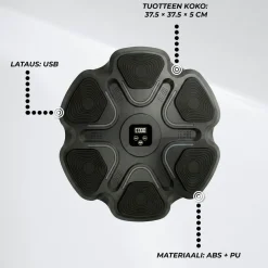 Best React Nyrkkeilykone Bluetooth Pro, sis. hanskat, latauskaapeli, käyttöohje ja kiinnitysteipit