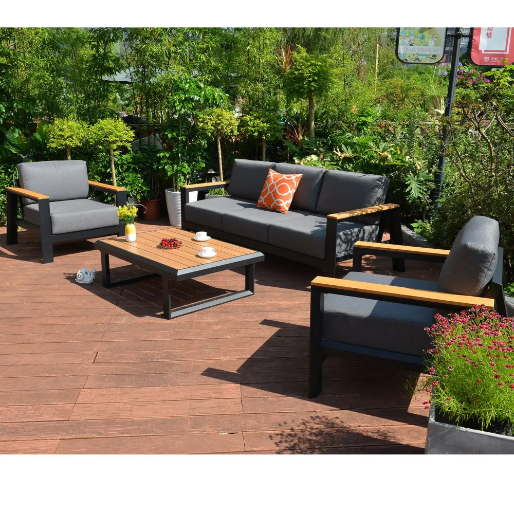 Outlet Home4you Oleskeluryhmä Felino, 3-istuttava sohva + 2 nojatuolia + pöytä, musta