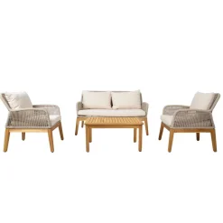 Sale Home4you Oleskeluryhmä Florida, sohva pöytä, ja 2 nojatuolia, beige