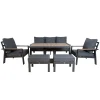 Outlet Home4you Oleskeluryhmä Parker, 3-Istuttava sohva, 2 nojatuolia, 2 rahia, pöytä, harmaa