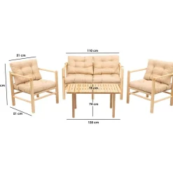 Best Linento Garden Oleskeluryhmä MY028, 4-istuttava, beige