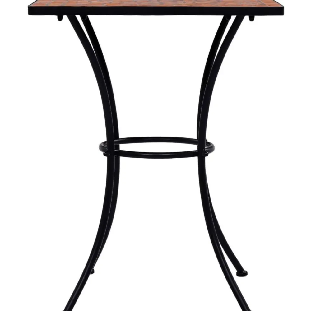 Clearance FinePRICE 3-osainen mosaiikkibistrosarja 89x60x60 cm keraamiset laatat terrakotta