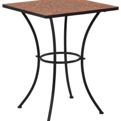 Clearance FinePRICE 3-osainen mosaiikkibistrosarja 89x60x60 cm keraamiset laatat terrakotta