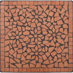 Clearance FinePRICE 3-osainen mosaiikkibistrosarja 89x60x60 cm keraamiset laatat terrakotta