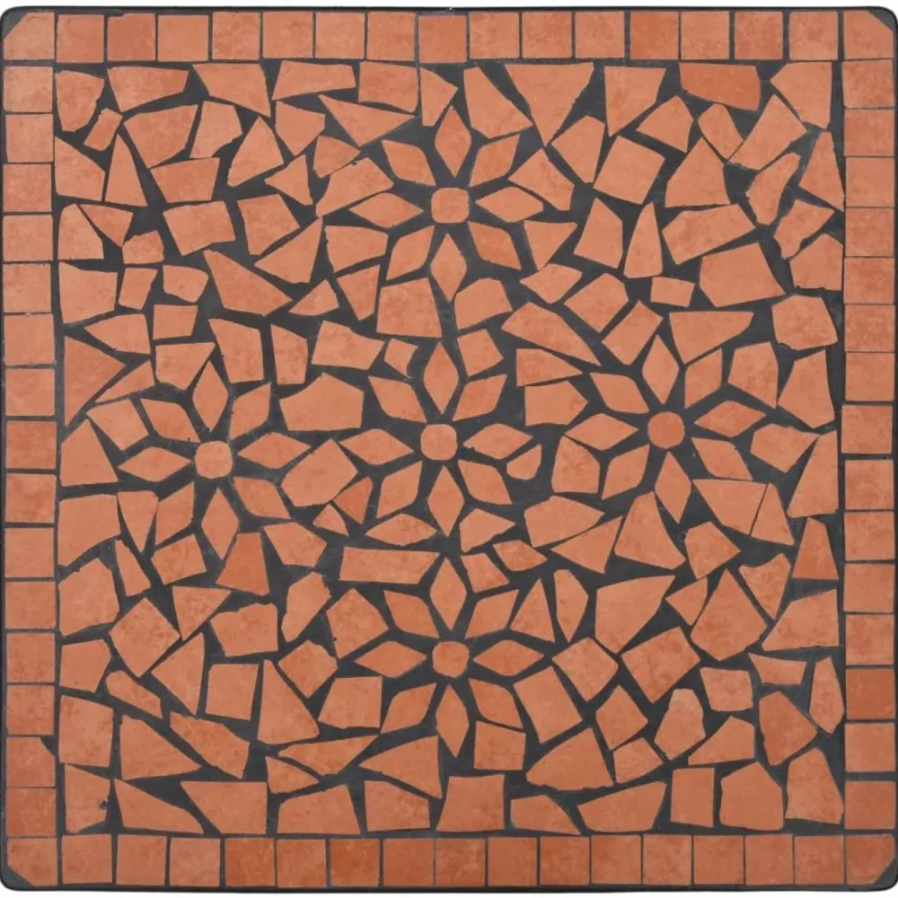 Clearance FinePRICE 3-osainen mosaiikkibistrosarja 89x60x60 cm keraamiset laatat terrakotta