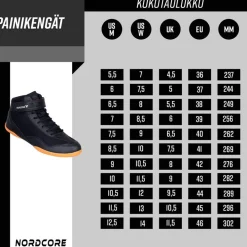 Hot Nordcore Painikengät Core, musta, eri kokoja