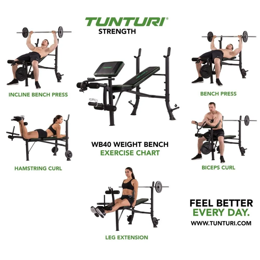 Outlet Tunturi Painonnostopenkki WB40 Compact Width min. 165 cm tangolle