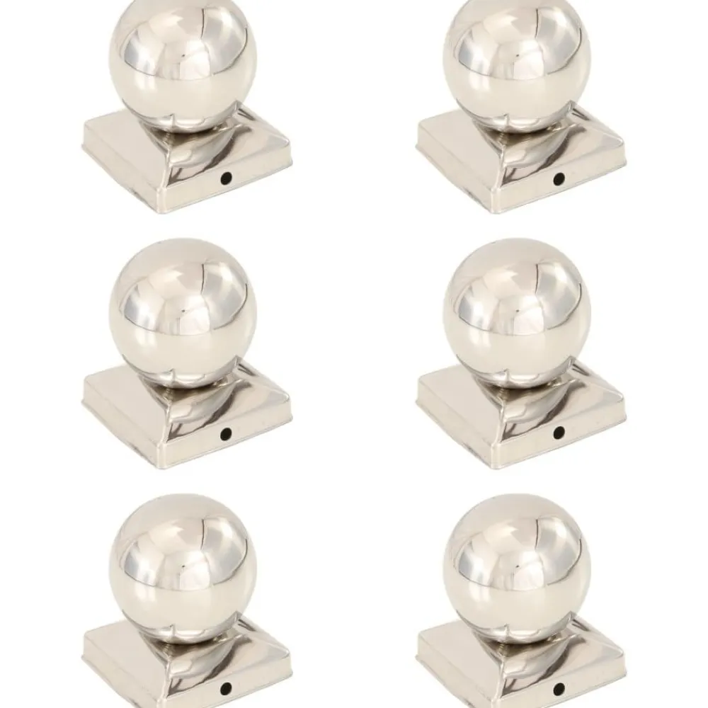 New FinePRICE Pallon muotoiset tolpan kärjet 6 kpl ruostumaton teräs 91x91 mm
