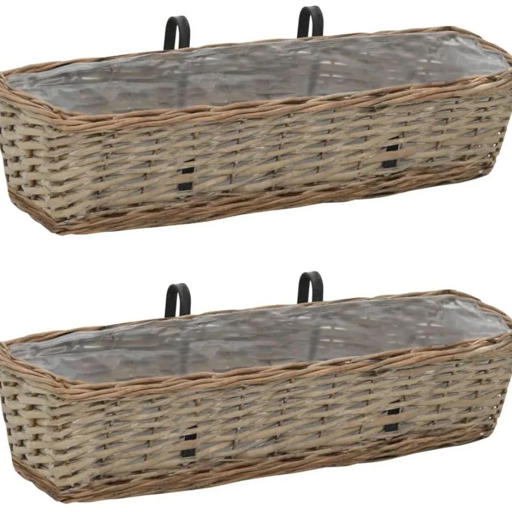 Sale FinePRICE Parveke kukkalaatikko 2 kpl paju pe-vuori 60 cm