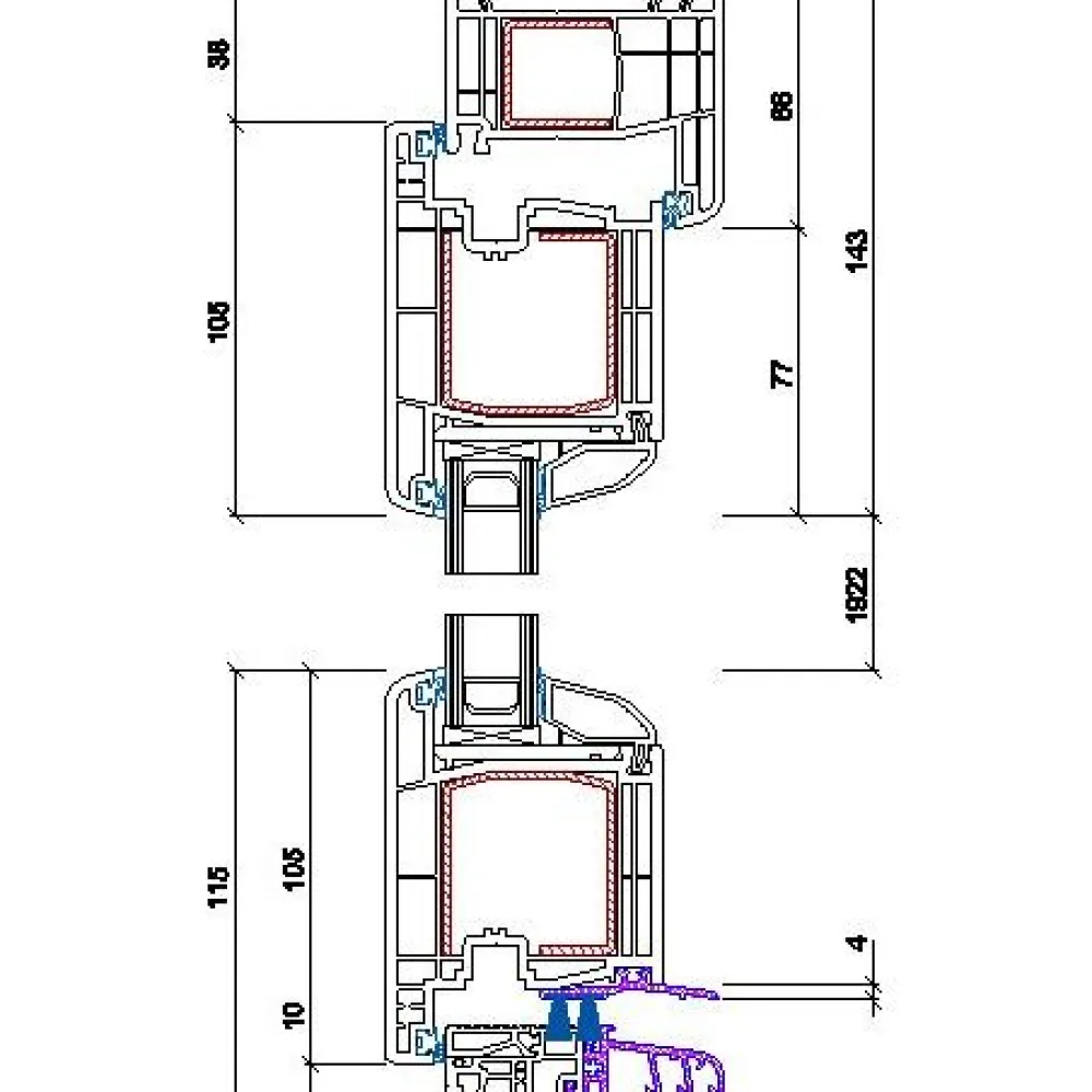 Seicom Parvekeovi PVC TD 2K, PVC, 2-lasinen mittatilausovi