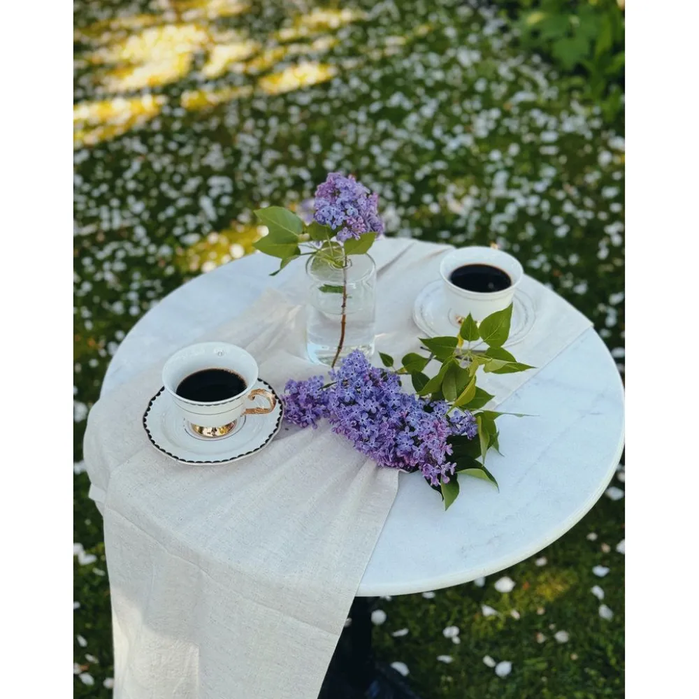 Hillerstorp Parvekepöytä Krögaren, Ø60cm, marmori/musta