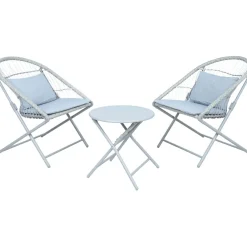 Clearance Home4you Parvekeryhmä YOLANDA 2 tuolia ja pöytä, vaaleanharmaa