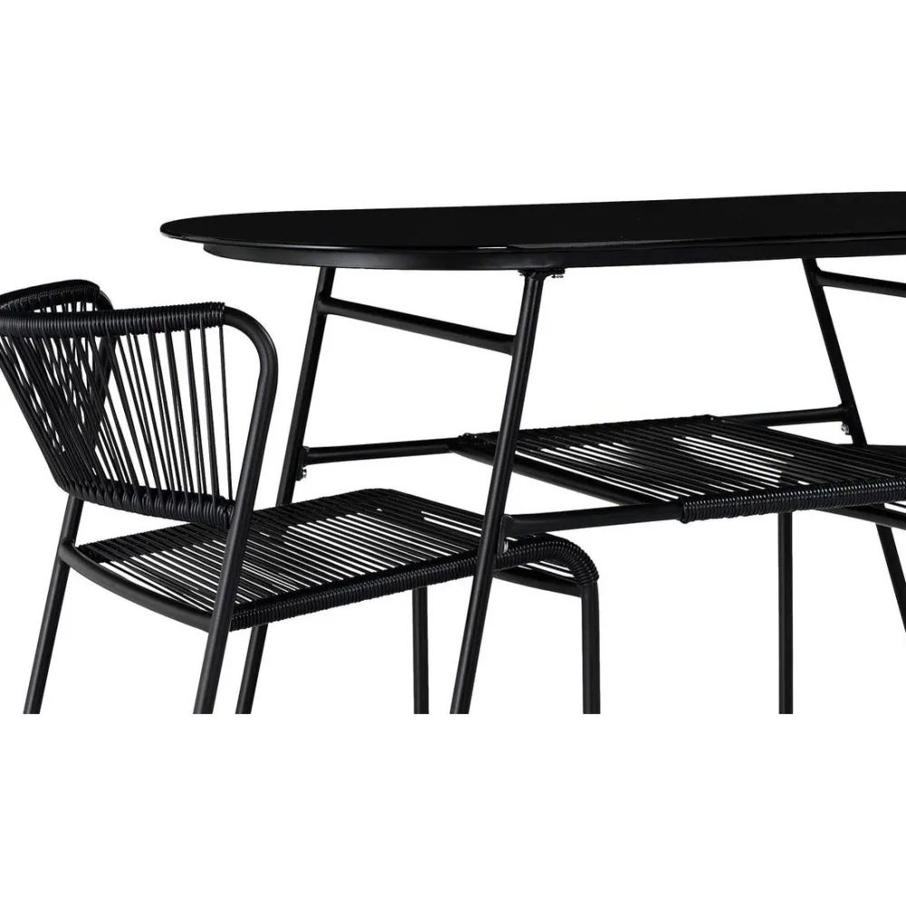 Hot Comfort Garden Parvekeryhmä Lamborg 120cm pöytä + 2 tuolia musta
