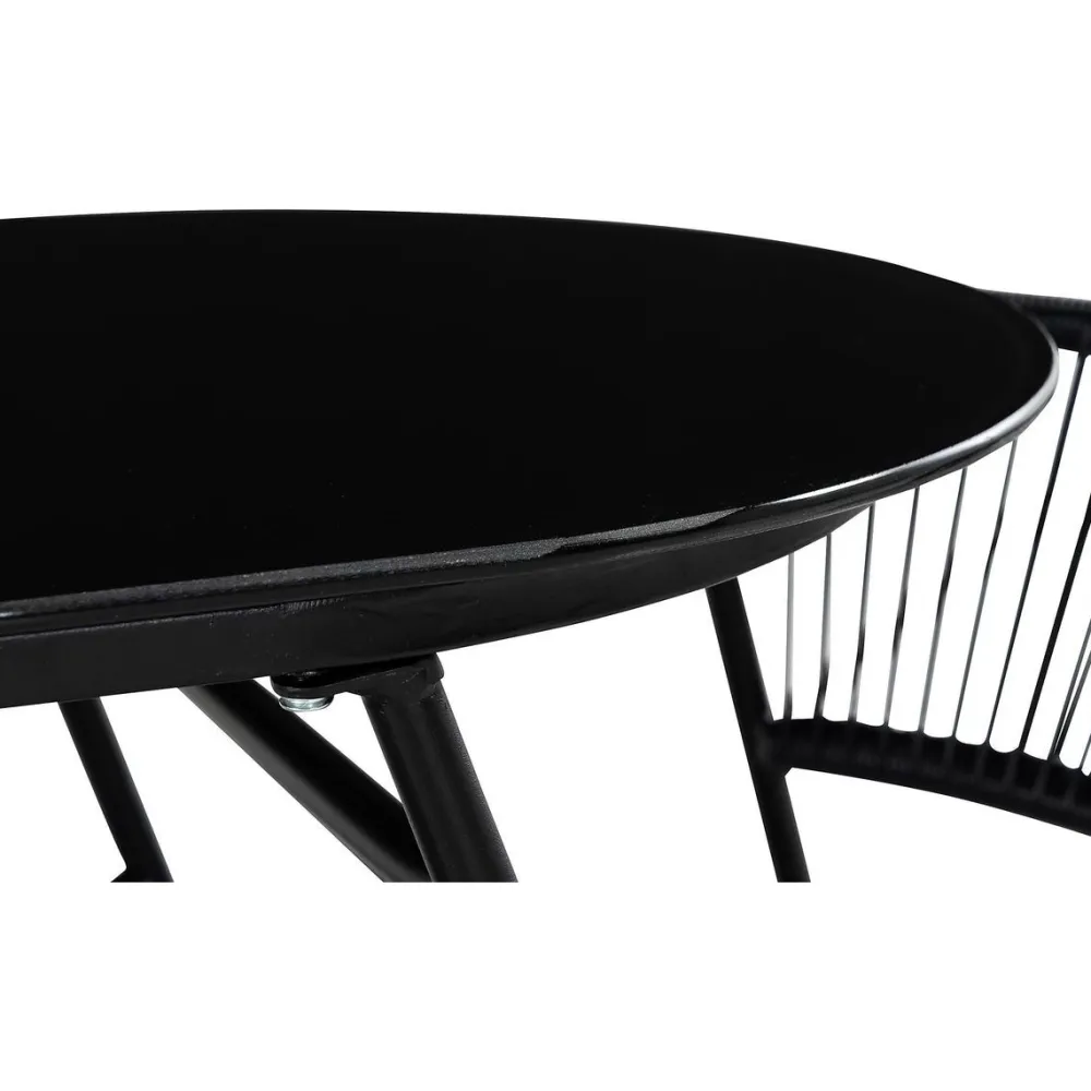 Hot Comfort Garden Parvekeryhmä Lamborg 120cm pöytä + 2 tuolia musta