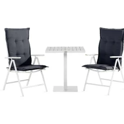 Sale Comfort Garden Parvekeryhmä Tunis neliö 2 Maggie säätötuolia + harmaat pehmusteet harmaa