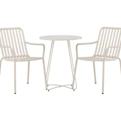 Sale Venture Home Parvekeryhmä , ø60cm beige Bacong-pöytä + 2 mustaa Peking-tuolia