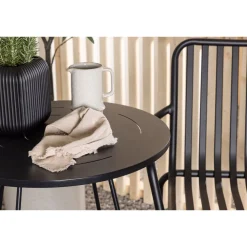 Sale Venture Home Parvekeryhmä , ø60cm beige Bacong-pöytä + 2 mustaa Peking-tuolia