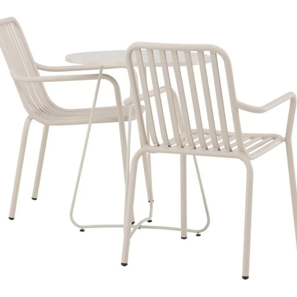 Sale Venture Home Parvekeryhmä , ø60cm beige Bacong-pöytä + 2 mustaa Peking-tuolia