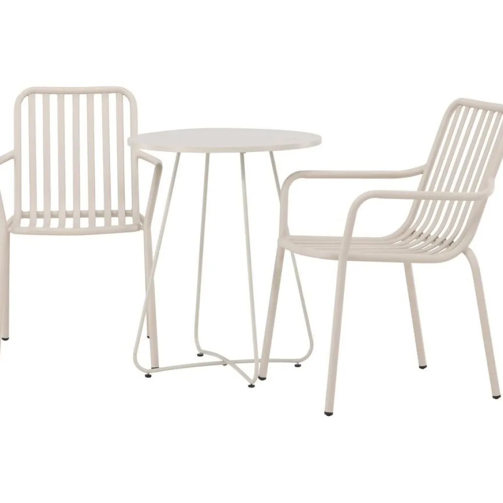Sale Venture Home Parvekeryhmä , ø60cm beige Bacong-pöytä + 2 mustaa Peking-tuolia