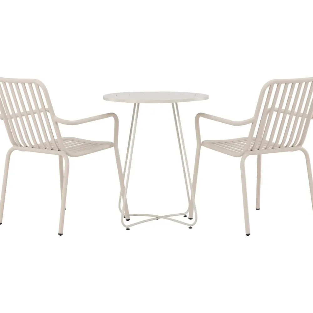 Sale Venture Home Parvekeryhmä , ø60cm beige Bacong-pöytä + 2 mustaa Peking-tuolia