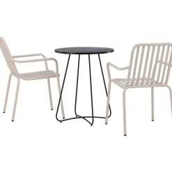 Sale Venture Home Parvekeryhmä , ø60cm beige Bacong-pöytä + 2 mustaa Peking-tuolia