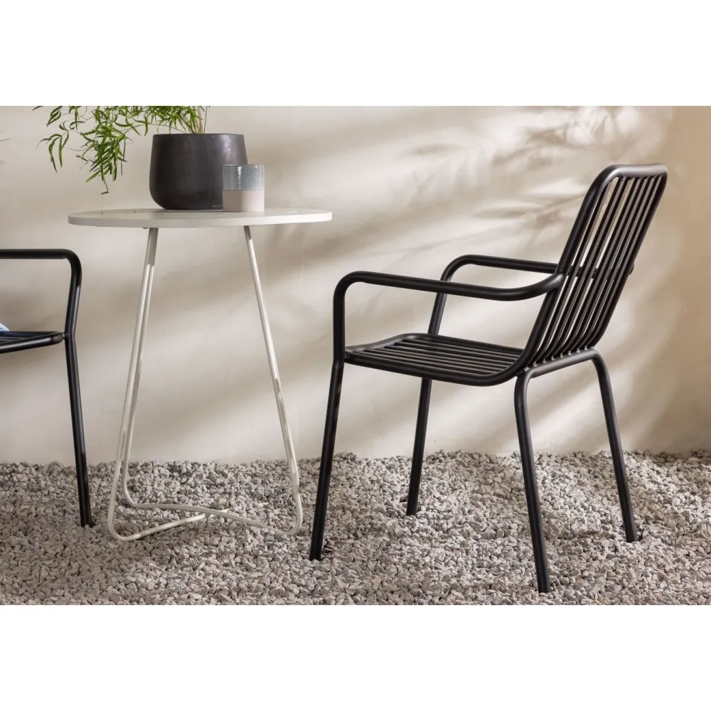 Sale Venture Home Parvekeryhmä , ø60cm beige Bacong-pöytä + 2 mustaa Peking-tuolia
