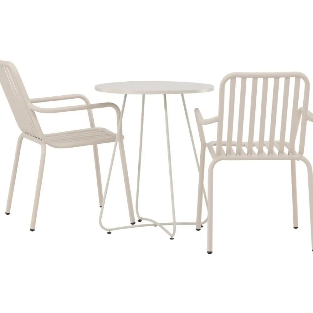 Sale Venture Home Parvekeryhmä , ø60cm beige Bacong-pöytä + 2 mustaa Peking-tuolia