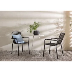 Sale Venture Home Parvekeryhmä , ø60cm beige Bacong-pöytä + 2 mustaa Peking-tuolia