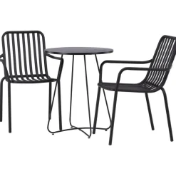 Sale Venture Home Parvekeryhmä , ø60cm beige Bacong-pöytä + 2 mustaa Peking-tuolia