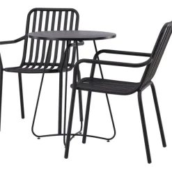 Sale Venture Home Parvekeryhmä , ø60cm beige Bacong-pöytä + 2 mustaa Peking-tuolia