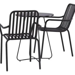 Sale Venture Home Parvekeryhmä , ø60cm beige Bacong-pöytä + 2 mustaa Peking-tuolia