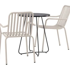 Sale Venture Home Parvekeryhmä , ø60cm beige Bacong-pöytä + 2 mustaa Peking-tuolia