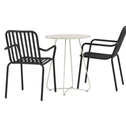 Sale Venture Home Parvekeryhmä , ø60cm beige Bacong-pöytä + 2 mustaa Peking-tuolia