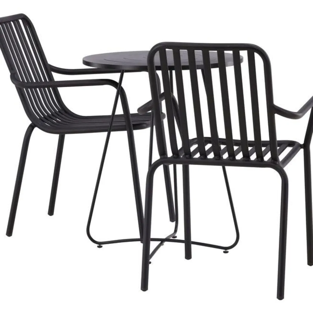 Sale Venture Home Parvekeryhmä , ø60cm beige Bacong-pöytä + 2 mustaa Peking-tuolia