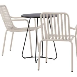 Sale Venture Home Parvekeryhmä , ø60cm beige Bacong-pöytä + 2 mustaa Peking-tuolia
