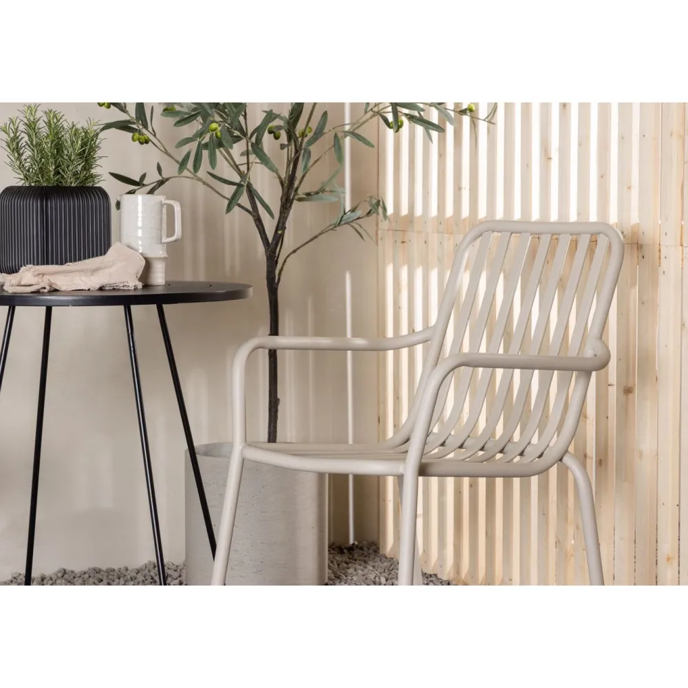 Sale Venture Home Parvekeryhmä , ø60cm beige Bacong-pöytä + 2 mustaa Peking-tuolia