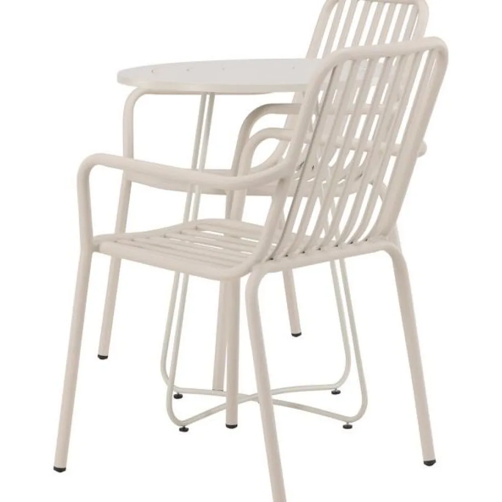 Sale Venture Home Parvekeryhmä , ø60cm beige Bacong-pöytä + 2 mustaa Peking-tuolia