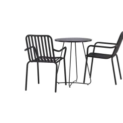 Sale Venture Home Parvekeryhmä , ø60cm beige Bacong-pöytä + 2 mustaa Peking-tuolia