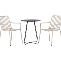 Sale Venture Home Parvekeryhmä , ø60cm beige Bacong-pöytä + 2 mustaa Peking-tuolia