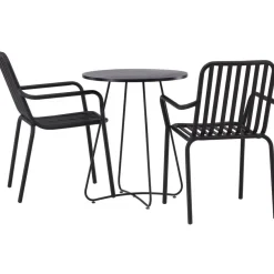 Sale Venture Home Parvekeryhmä , ø60cm beige Bacong-pöytä + 2 mustaa Peking-tuolia