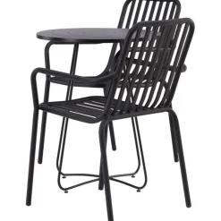 Sale Venture Home Parvekeryhmä , ø60cm beige Bacong-pöytä + 2 mustaa Peking-tuolia
